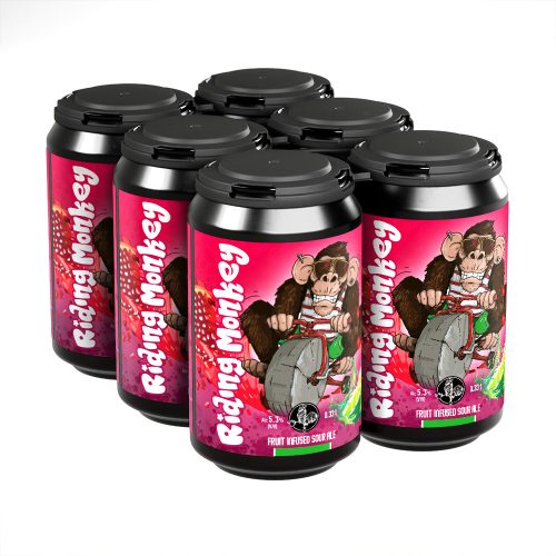 Riding Monkey furit infused sour ale Beer 6pack Can (Alc. 5.3%)